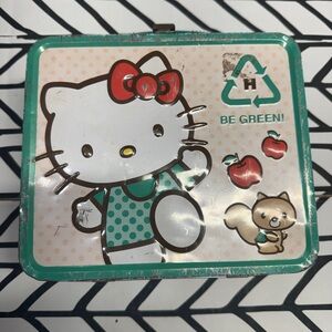 Hello Kitty Green/Recycling Lunch Box- Vintage